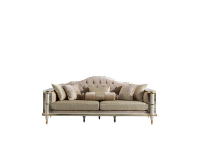 Sofa 3 Seater Beige Furniture Living room Chesterfield Luxury Design new