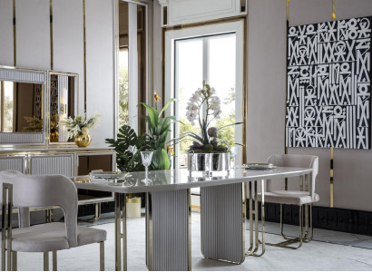 Dining room set beige 2x chairs luxury dining table white elegant metal 3 pieces.