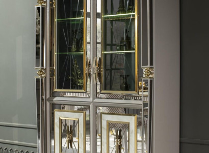 Luxury Display Case Fancy Furniture Wardrobe Showcases Glass Wood Cabinets