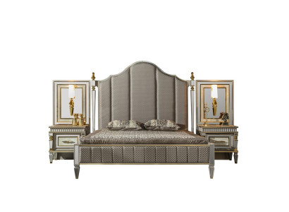 Bed Gray Metal Furniture Elegant Design Bedroom Luxury Beds new