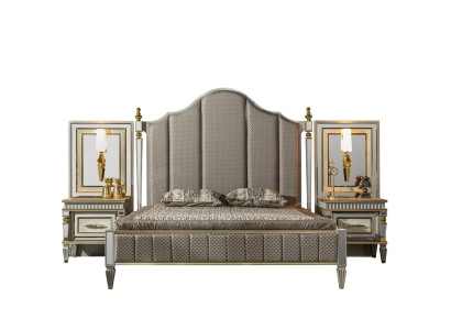 Bed Gray Metal Furniture Elegant Design Bedroom Luxury Beds new