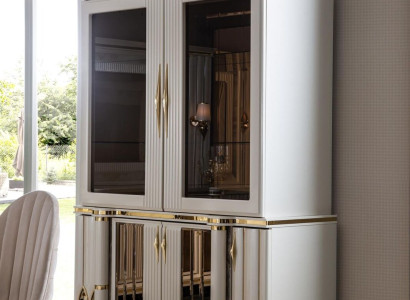 Display case White Wardrobe Furniture Dining room Furniture Wood Luxury Metal Showcases