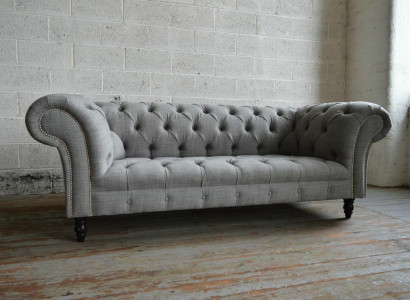 Design Chesterfield Sofa 3 Couch Sofa Set Fabric Upholstery Leather Three Seater Couches