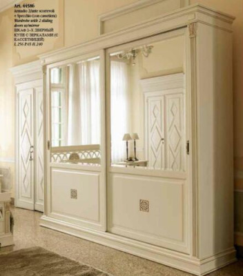 Elegant Wardrobe Luxury Sliding Doors Design Sleep Room Cabinets Clothes Solid wood new