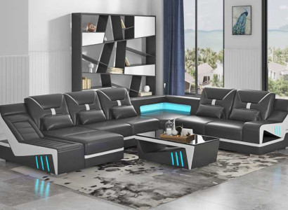 Living landscape sofa U-shape corner sofa designer sofa black corner suite