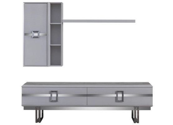 Modern Wall unit Living room Consists of 4 pieces in Ekclusive White living walls