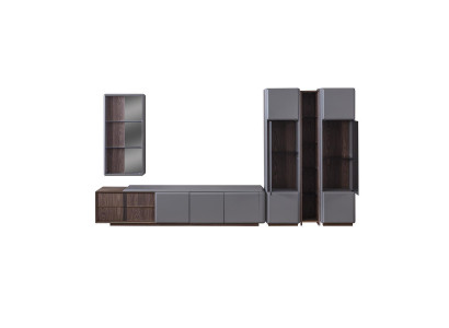 exclusive living room set TV wardrobe 2x display case wall shelf shelves 4 pieces.