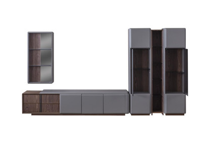 exclusive living room set TV wardrobe 2x display case wall shelf shelves 4 pieces.