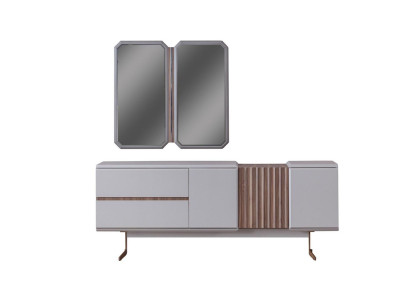 Exclusive Dining room Sideboard 2x Mirror Style Chest of drawers 210cm Wood 3pcs