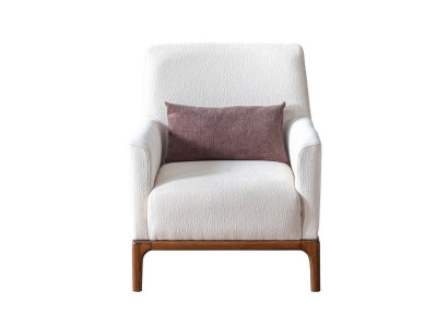 Design Armchair 1 Seater Luxury Relax Textile White Armchair in Living room Club Lounge