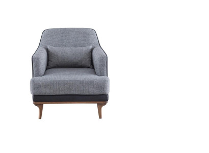 Armchair Modern Gray Living room Seat Furniture Textile Design Furniture Single Seater