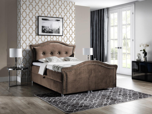 Chesterfield Boxspring Beds Hotel Bed Bedroom Velvet bed base Double