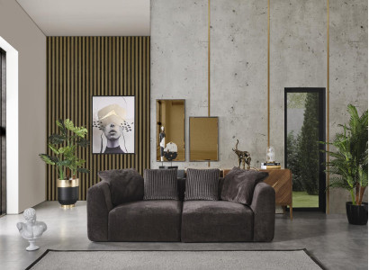Sofa 3 Seater Upholstery Sofas Textile Living room new Furniture Modern gray