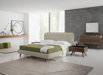 Bedroom Set 5tlg Luxury Double Bed 2x Bedside tables Luxury Chest of drawers with Mirror