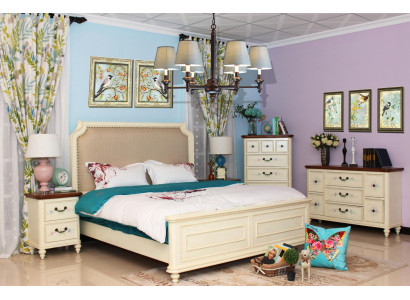 Bed 2x Bedside table 3 pcs. Bedroom Set Design Modern Luxury Classic Group