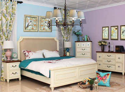 Bed 2x Bedside table 3 pcs. Bedroom Set Design Modern Luxury Classic Group