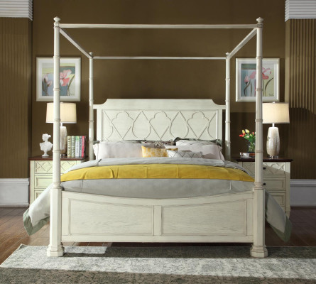 Bed 2x Bedside table 3-piece Bedroom Set Modern Luxury Bedroom Four Poster Bed