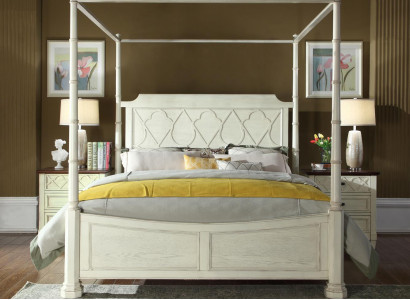 Bed 2x Bedside table 3-piece Bedroom Set Modern Luxury Bedroom Four Poster Bed