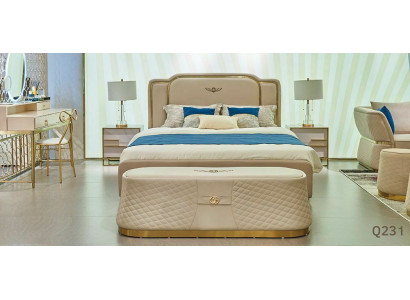 Bed Bedside table Chest of drawers 4 pcs. Bedroom Set Design Modern Luxury