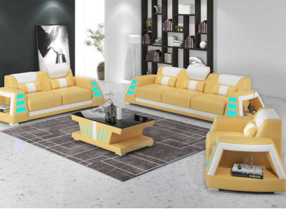 Couch set sofa set leather sofas sofa complete e 3-piece yellow set sofas
