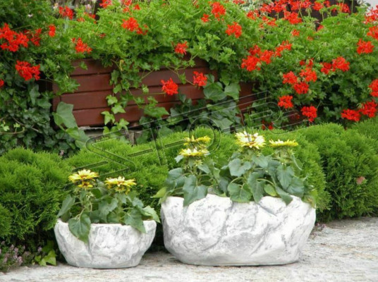 Flower Basket Flowers Vase Figures Vessel Garden Patio Decoration Statue