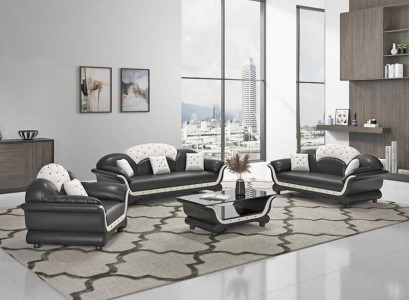 Sofa set sofa set leather sofa sofa complete e 3-piece sofas black