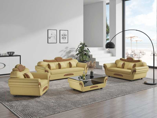 Couch set sofa set leather sofas sofa complete e 3-piece sofas brown
