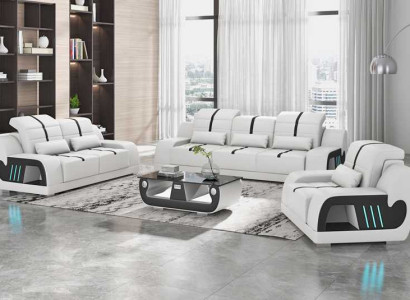 Couch set luxury sofa set Complete e White Imitation leather Sofa 321