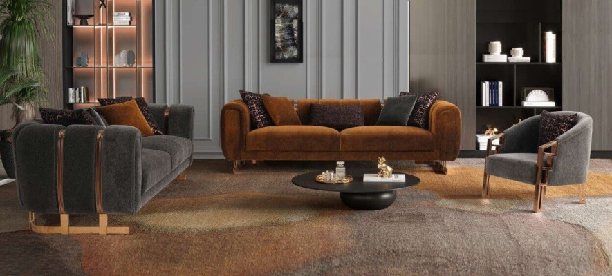 Upholstered sofa Complete e couch set Sofa set Gray Seater fabric sofa sofa