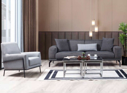 Upholstered sofa Complete e couch set Sofa set Gray Seater fabric sofa
