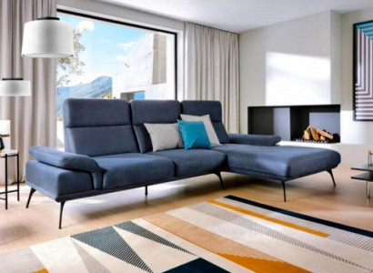 Corner sofa Corner suite fabric sofa Blue L-shape upholstered sofa Sofa Fabric Couch
