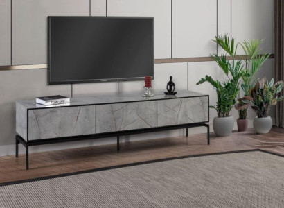Sideboard TV-cabinet Lowboard Modern TV Stand Living room Gray Wood Table