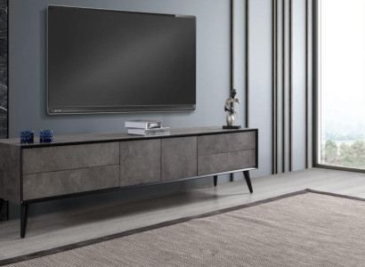 TV-cabinet Lowboard TV Stand Living room Gray Wood Sideboard Table Modern