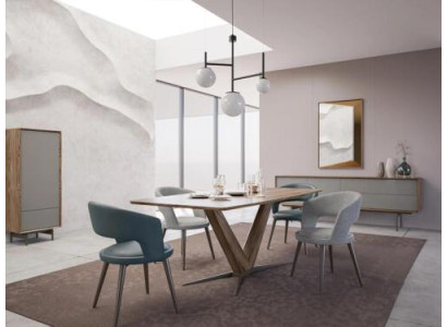 Dining room Complete 8-piece Chairs Set new Dining table Sideboard Design Display case