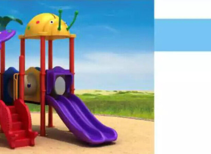 Children's playground with slide and swings