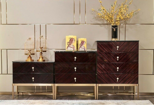 Chest of drawers with 4 drawers sideboard high gloss wardrobe sideboard