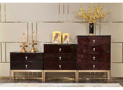 Chest of drawers with 4 drawers sideboard high gloss wardrobe sideboard