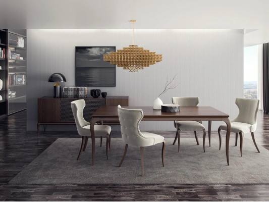 Luxury Dining room Set 6pcs new Dining table 4x Chairs Furnishings Sideboard