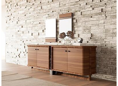 Luxury Complete Sideboard with 2x Mirror Design Wooden Cabinet Dining room Furniture