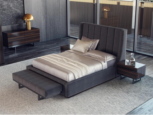 Luxury Modern Set Bedroom Double Bed Complete 2x Bedside tables Chest of drawers