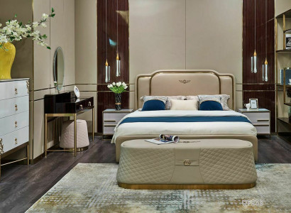 Luxury Bedroom Bed Bedside table Chest of drawers 4 pcs. Bedroom set