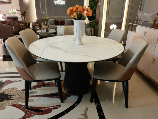 Round Dining room Table + 4 Chairs Chair Set Suite Round Wood Tables