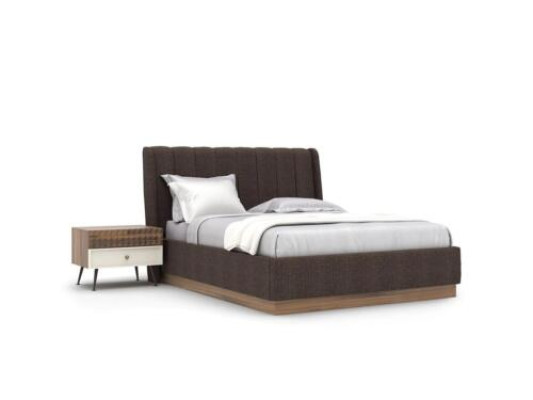 Bedroom Modern Double Bed 2x Bedside tables Wood Complete 3pcs Luxury