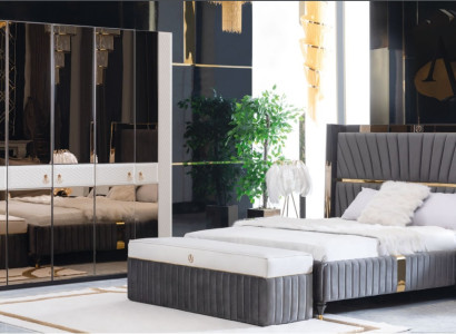 Bedroom Complete Set Bed Bedside table Stool 5-piece Design Wood Furniture Sets new
