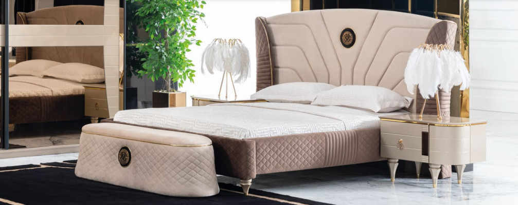 Beds Double bed Hotel Bed Frame Double Wood Furniture Bed Upholstery Luxury Design