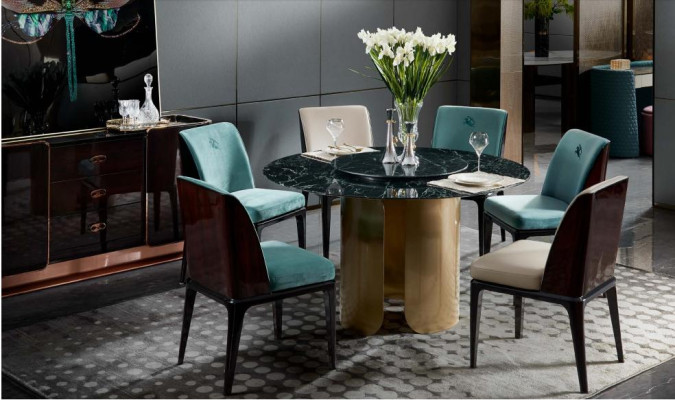 Chair Set Dining room HellBlue Chair 4x Armchair Modern Design Furniture Luxury Chairs