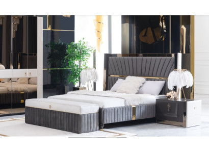 Bed frame Beds Wood Hotel Bed Frame Gray Furniture Bed Double Beds Modern