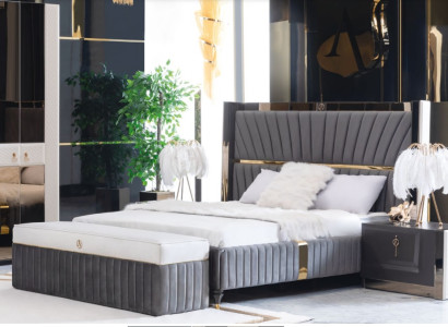 Bed frame Beds Wood Hotel Bed Frame Gray Furniture Bed Double Beds Modern