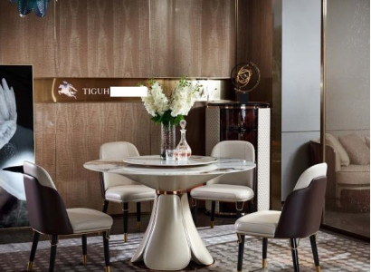 Chair Set 4x Chairs Milk Leather Luxury Dining room new Creative Design