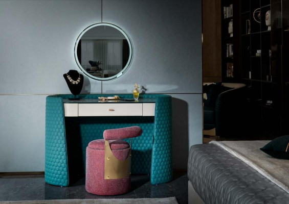Dressing table Turkis Wood Leather Bedroom Consoles Tables Design Make-up Luxury